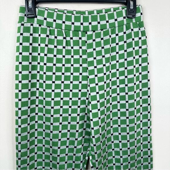 Stine Goya Marc Pants Womens Small Green  Retro Check Pull On Trousers - Picture 3 of 12
